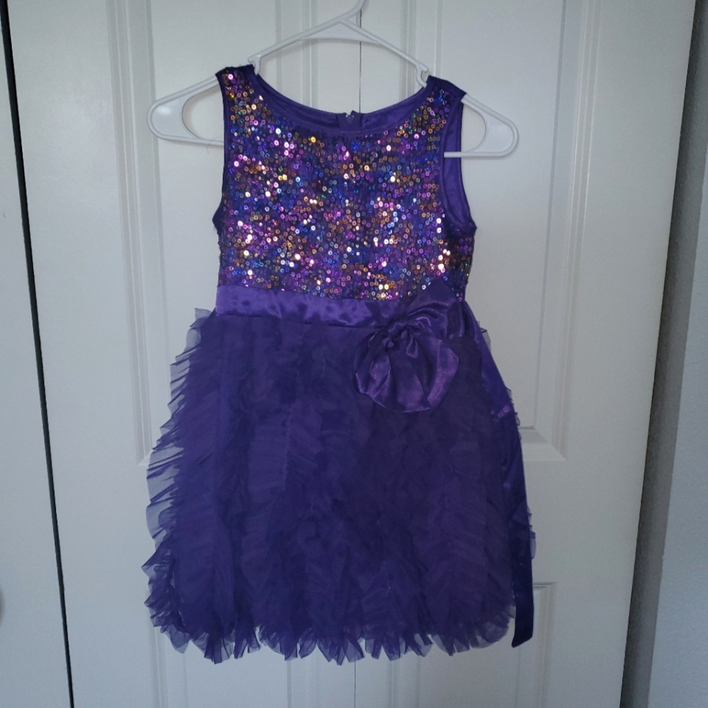 Dircotti Girls Dress Sparkly Purple